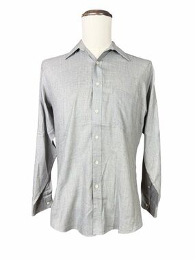 John Henry Light Gray Wrinkle-Free Long Sleeve Dress Shirt - Size 15